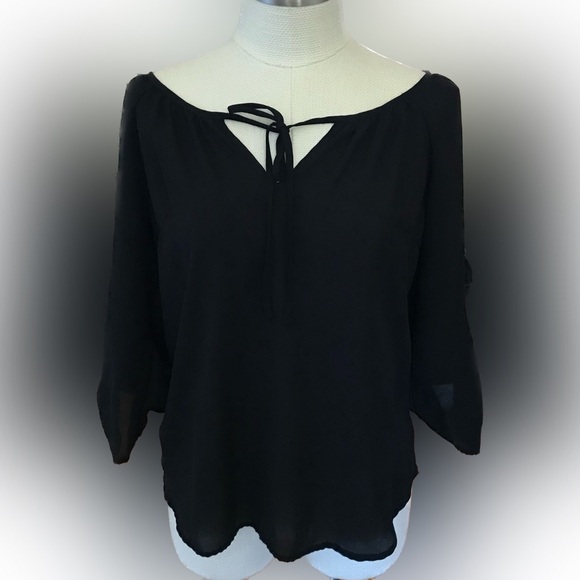 Stoosh Women’s Top Blouse Pullover with Lace Back and front Tie Size M - Picture 2 of 5